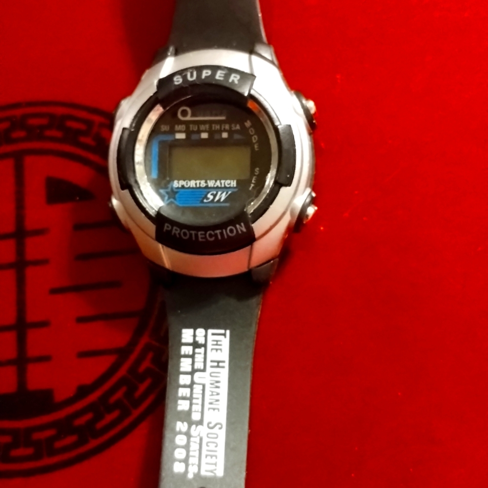 Humane society black and silver digital watch superior protection